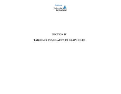 SECTION IV TABLEAUX CUMULATIFS ET GRAPHIQUES TABLEAU SYNTHÈSE  H