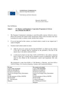 EUROPEAN COMMISSION Service for Foreign Policy Instruments Public Diplomacy and Election Observation  Brussels, [removed]