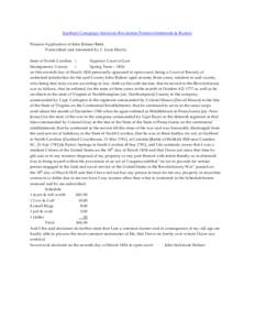 Southern Campaign American Revolution Pension Statements & Rosters Pension Application of John Balmer R466 Transcribed and annotated by C. Leon Harris State of North Carolina } Superior Court of Law Montgomery County