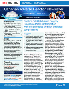 Canadian Adverse Reaction Newsletter[removed]Volume 21 • Issue 4 • October 2011