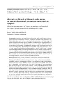 DOI: http://dx.doi.orgPDGRProblemy Drobnych Gospodarstw Rolnych	 •  Nr	 1 •  2015,  29–41 Problems of Small Agricultural Holdings	 •  No.	 1 •  2015,  29–41  Alternatywne kie