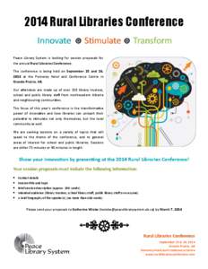 2014 Rural Libraries Conference Innovate Stimulate  Transform