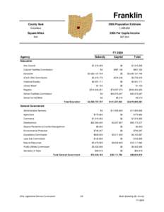 Franklin County Seat 2006 Population Estimate  Columbus