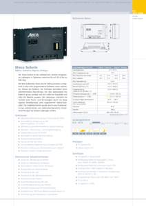 Steca GmbH | Mammostraße 1 | 87700 Memmingen | Germany | Fon +[removed]0 | Fax +[removed]12 | www.stecasolar.com  PV OFF GRID S o l a rLaderegler