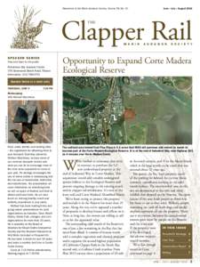June – July – AugustNewsletter of the Marin Audubon Society. Volume 56, No. 10 Clapper Rail THE