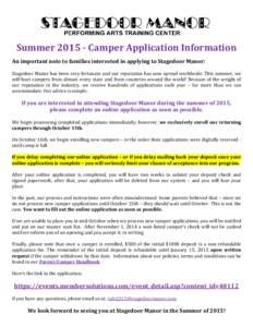 Summer 2015 Application Letter