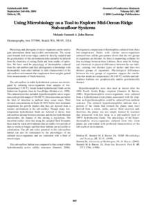 Goldschmidt 2000 September 3rd–8th, 2000 Oxford, UK. Journal of Conference Abstracts Volume 5(2), 967