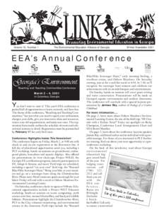 Volume 10, Number 1  The Environmental Education Alliance of Georgia Winter Newsletter 2001