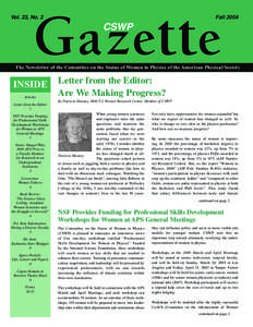 G azette  Vol. 23, No. 2 Fall 2004