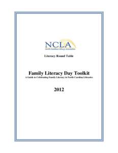 Literacy Round Table  Family Literacy Day Toolkit A Guide to Celebrating Family Literacy in North Carolina Libraries  2012