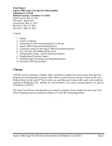 Final Report Square 2986 Large Tract Review Subcommittee Submitted to ANC4B Richard Layman, Committee Co-Chair Final Version: May 23, 2011 First draft: March 2011