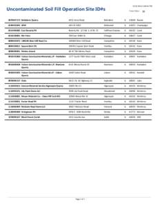 [removed]:48:45 PM  Uncontaminated Soil Fill Operation Site ID#s Total Sites: