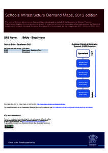 Schools Infrastructure Demand Maps, 2013 edition, Queensland by SA3 - Bribie - Beachmere by SA2