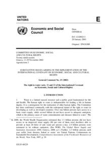 UNITED NATIONS E Economic and Social Council