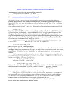 Southern Campaign American Revolution Pension Statements & Rosters Virginia Bounty-Land Application of Thomas B. Dawson VAS227 Transcribed and annotated by C. Leon Harris [From bounty-warrant records in the Library of Vi