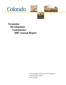 Economic Development Commission 2007 Annual Report  Colorado Office of Economic Development