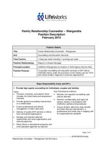 Microsoft Word - Family Relationship Counsellor - Wangaratta Feb 2015