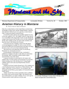 Montana Department of Transportation  Aeronautics Division Vol. 62, No. 10
