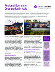 Regional Economic Cooperation in Asia