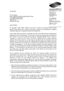 18 MayMr Tony Slatyer Chair, Intergovernmental Coastal Advisory Group C/O Coastal Policy Section Land Water Coasts Division