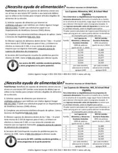 ¿Necesita ayuda de alimentación? Encontrar recursos en Uintah Basin. Food Stamps: Beneficios de cupones de alimentos vienen una vez al mes en una tarjeta EBT (similar a una tarjeta de débito) que se utiliza en las tie