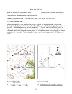 Trend Study 16R-3-04 Study site name: Price Pipeline Native North . Vegetation type: Wyoming Big Sagebrush .  Compass bearing: frequency baseline 6 degrees magnetic.