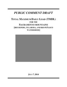 Public Comment DRAFT Sacramento Mountains TMDLs