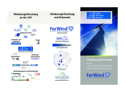 Windenergieforschung an der LUH Windenergieforschung und Netzwerke