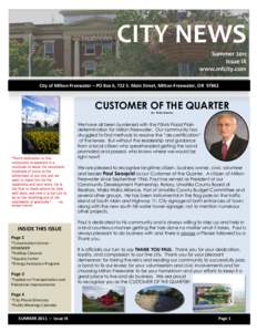 NEWS Summer 2011 Issue IX www.mfcity.com City of Milton-Freewater – PO Box 6, 722 S. Main Street, Milton-Freewater, OR 97862