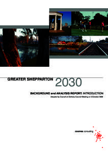 GREATER SHEPPARTONBACKGROUND and ANALYSIS REPORT: INTRODUCTION Adopted by Council at Ordinary Council Meeting on 3 October 2006