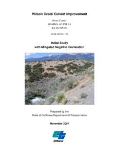 Wilson Creek Culvert Improvement Mono County 09-MNO-167-PM 1.8 EA[removed]SCH# [removed]