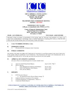 1405 N. IMPERIAL AVENUE, SUITE 1 EL CENTRO, CA[removed]PHONE: ([removed]FAX: ([removed]TRANSPORTATION COMMISSION MEETING AGENDA – REVISED