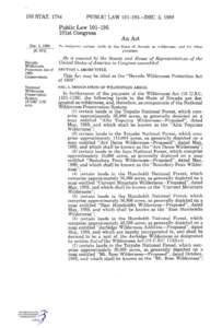 Geography of the United States / Quinn Canyon Wilderness / Wilderness Act / National Wilderness Preservation System / Wilderness / Nevada Wilderness Areas / East Humboldt Wilderness / California Wilderness Act / Humboldt-Toiyabe National Forest / Nevada / Protected areas of the United States