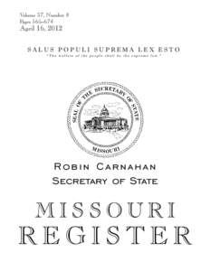 Missouri Secretary of State: Register