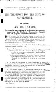 [Extract from Commonwealth of Australia Gazette, -No. 31, dated 17th June, 1937. | THE TERRITORY FOR THE SEAT OF GOVERNMENT.