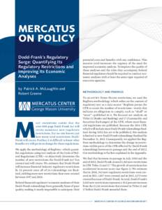 No. 105 February 2012 MERCATUS ON POLICY Dodd-Frank’s ­Regulatory
