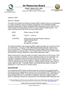 Emission standards / Environment / Air dispersion modeling / Environment of California / California Air Resources Board / Not-To-Exceed / United States emission standards / Diesel engine / Portable engine / Pollution / Air pollution / Atmosphere