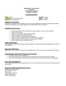 Arlington /  Washington / Application for employment / Background check / Washington / Personal life / Government / Employment / Recruitment / Stillaguamish people