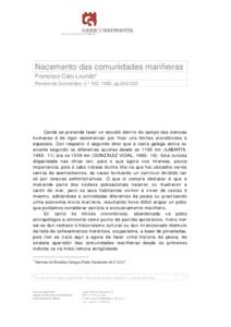 Nacemento das comunidades mariñeiras Francisco Calo Lourido* Revista de Guimarães, n.º 103, 1993, pp[removed]