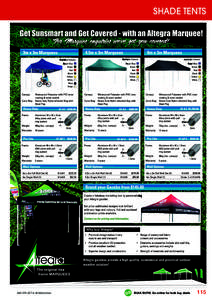SHADE TENTS  Add 10% GST to all listed prices BB