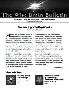 The Wise Brain Bulletin News and Tools for Happiness, Love, and Wisdom Volume 3, 9 (SeptemberThe Week of Circling Hawks © Tom Pinkson, PhD, 2009