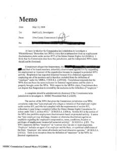 Memo Date: May 12,2008  To: