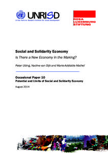 Microeconomics / Sociology / United Nations Research Institute For Social Development / Solidarity economy / Social enterprise / International development / Social capital / Socialism / United Nations System / Social economy / Economies / Economics