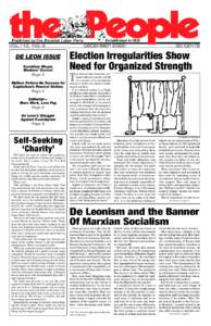 VOL.110 NO. 9  DE LEON ISSUE Socialism Means Workers’ Control Page 2