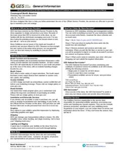 G-11  General Information All orders are governed by the GES Payment Policy and GES Terms & Conditions of Contract as specified in this Exhibitor Services Manual.  Cosmoprof North America