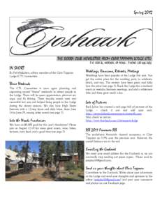 Spring[removed]THE SIERRA CLUB NEWSLETTER FROM CLAIR TAPPAAN LODGE (CTL) P.O. BOX 36, NORDEN, CA 95724 – PHONE: [removed]IN SHORT