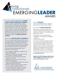 oung rofessionals Emerging Leader  Award