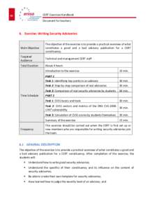 CERT Exercises Handbook  48 Document for teachers