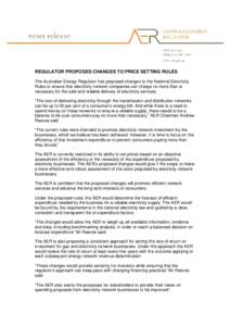 press release - regulator proposes changes to price setting rules _D2011-02315209_