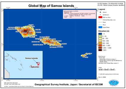 GLIDE Number: TS[removed]WSM (GLIDE: Global Unique Disaster Identifier) Global Map of Samoa Islands  171•‹